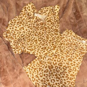 In My Sundays Leopard Print Two-Piece Pajama Set